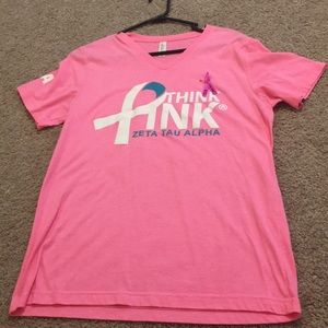 zeta tau alpha think pink shirt